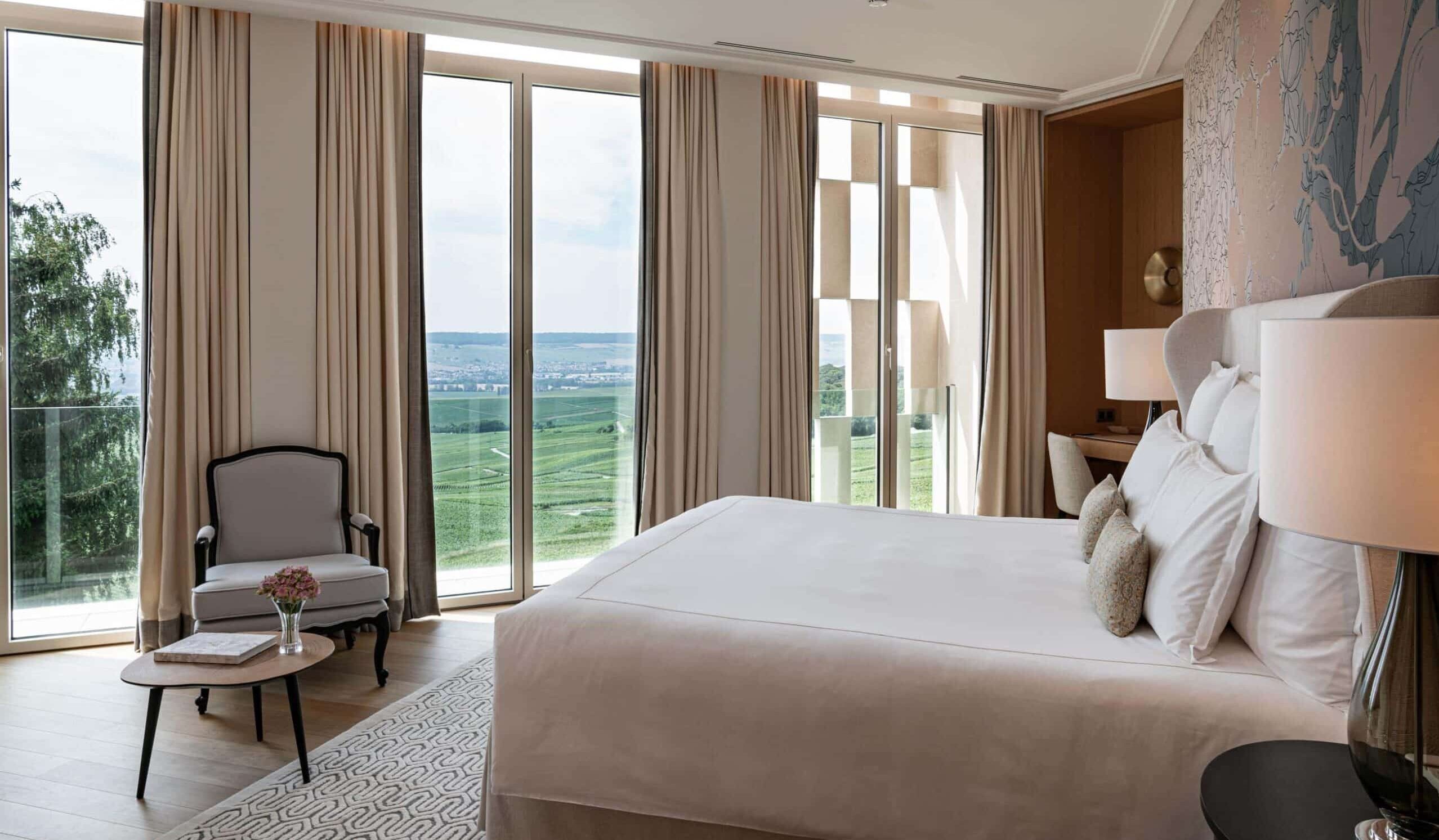 Champagne Royal Champagne Marie Louise Suite bedroom with a view