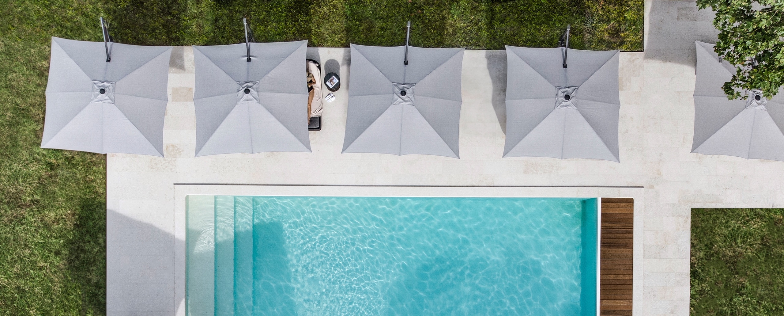 French Flair Bordeaux and surroundings La Nauve swimming pool aerial view