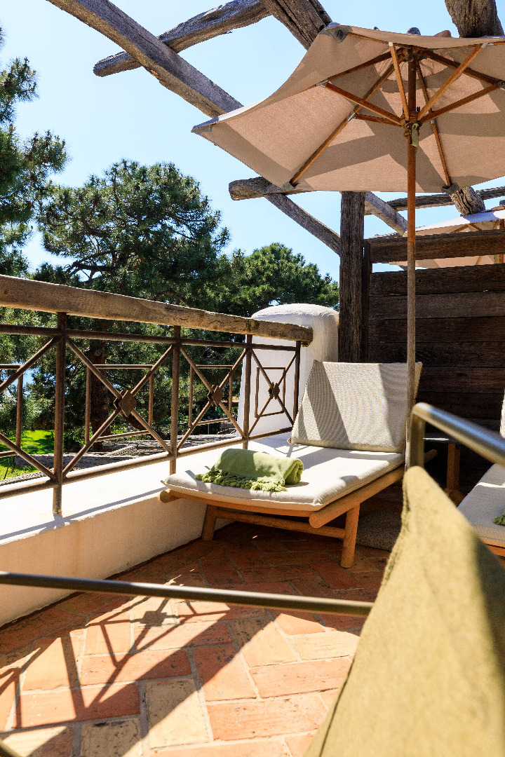 French Flair Corsica grand hotel de cala rossa private terrace sun lounger
