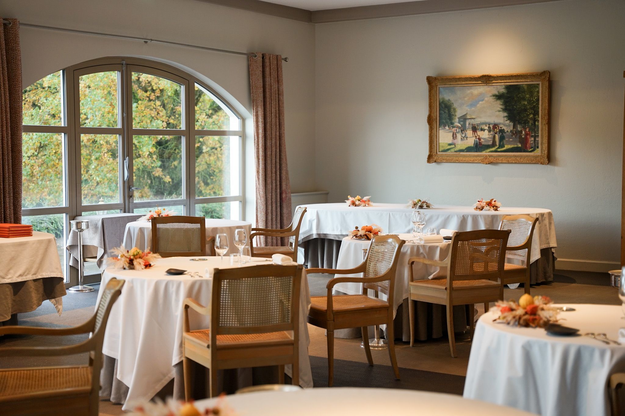 French Flair Burgundy Breakfast Room at Château Sainte Sabine