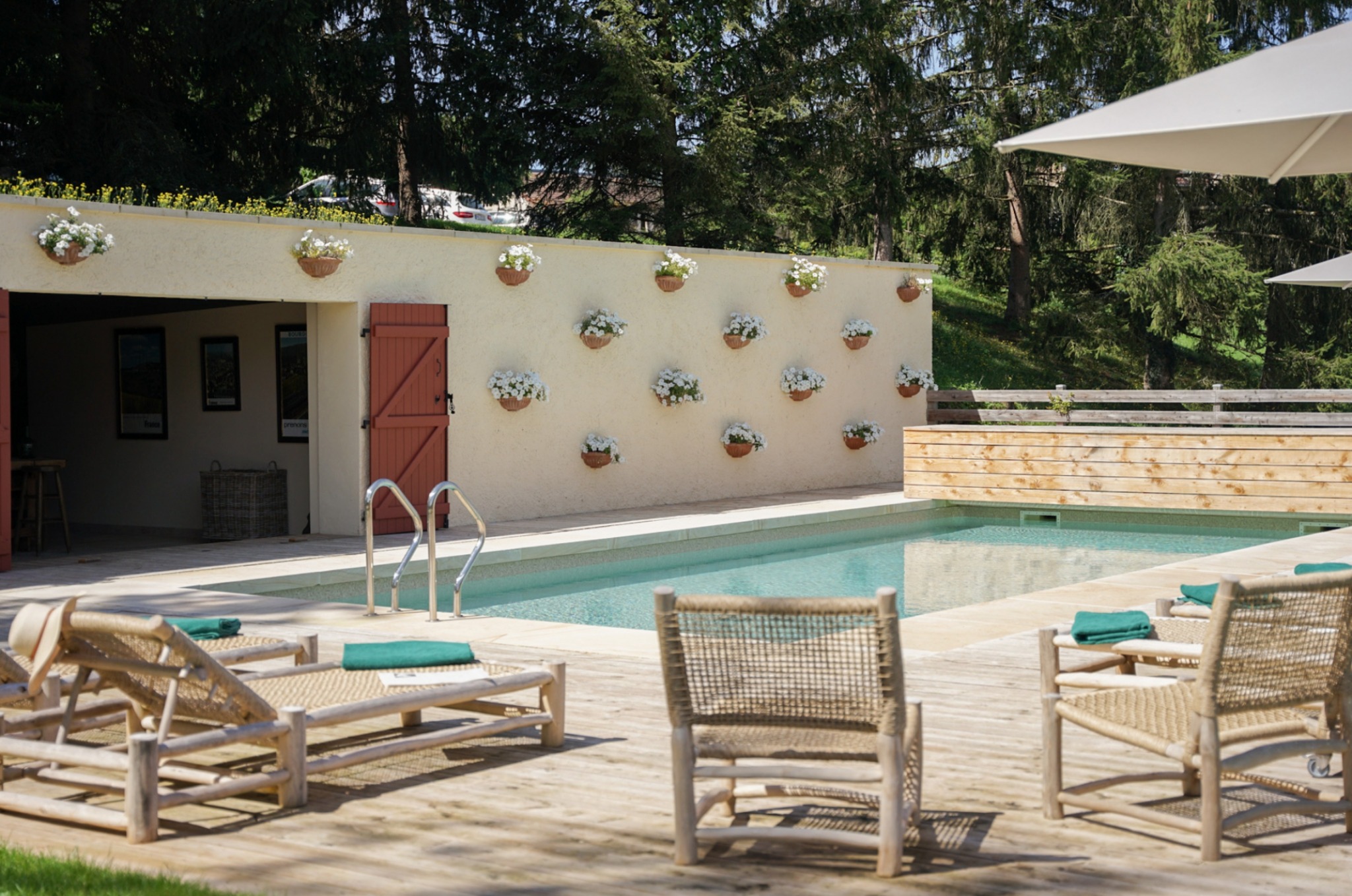 French Flair Burgundy Outdoor Pool at Château Sainte Sabine