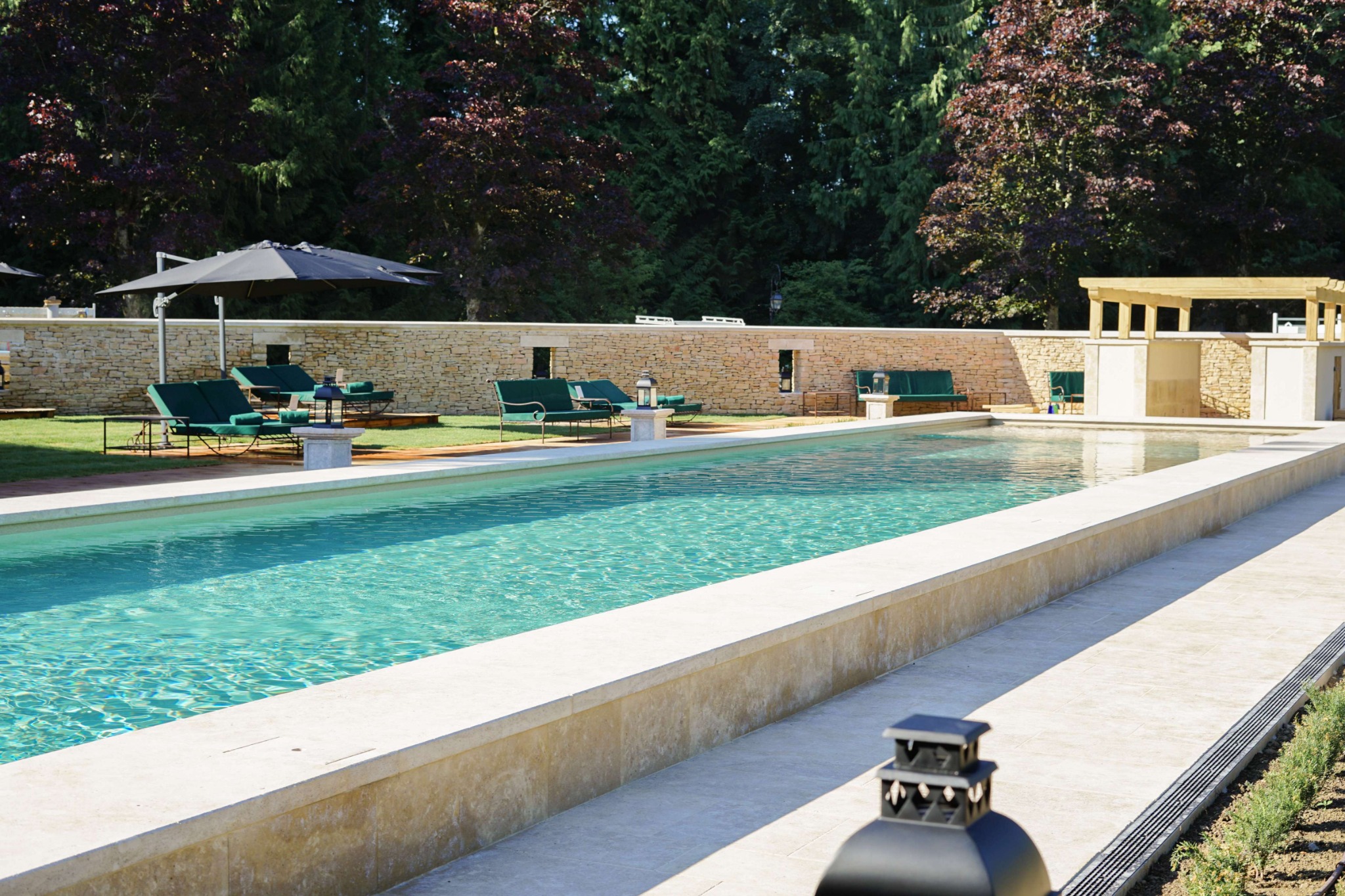 French Flair Burgundy Outdoor Pool at Hostellerie de Levernois