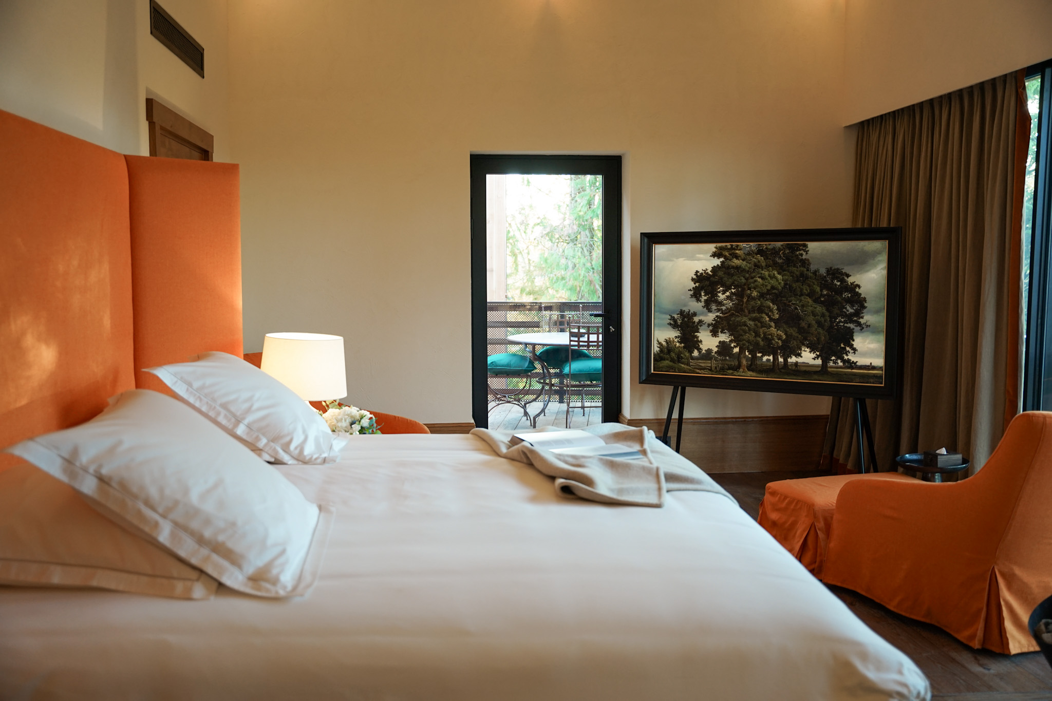 French Flair Burgundy Room with a View at Hostellerie de Levernois